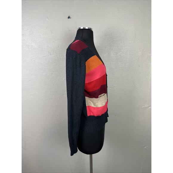 Cabi Women's Color Block Sweater Long Sleeve Button Up V Neck Cardigan Size Med - Picture 7 of 11